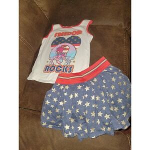DreamWorks trolls 4th of july freedom rocks top‎ and skort size 10 12